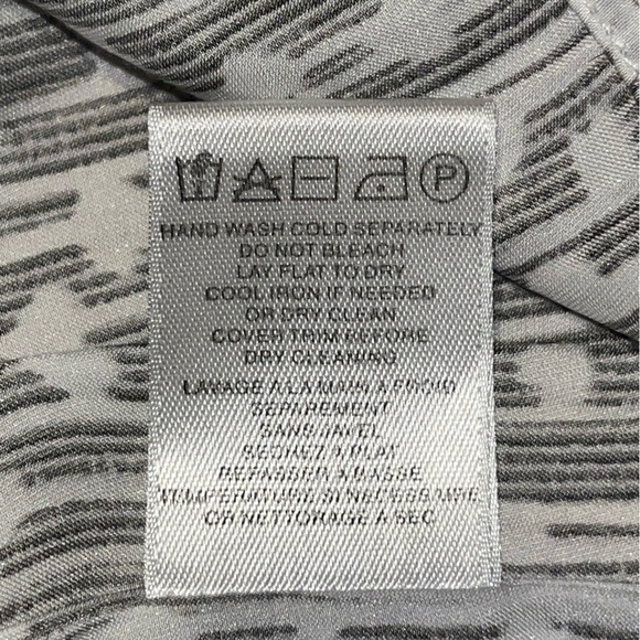 Halston Heritage bell sleeve blouse sz small medium gray white lightweight boho - Picture 10 of 10